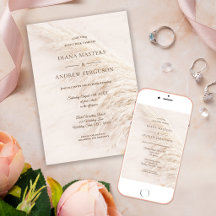 Élégant Mariage Bohème Rustique à l'Herbe de Pampa