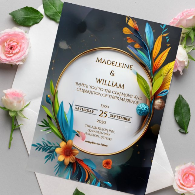 Invitation Elégant Mariage Botanique De Luxe Sophistiqué (Créateur téléchargé)
