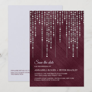 Invitation Elégant Mariage Bourgogne Moderne Enregistrer La D