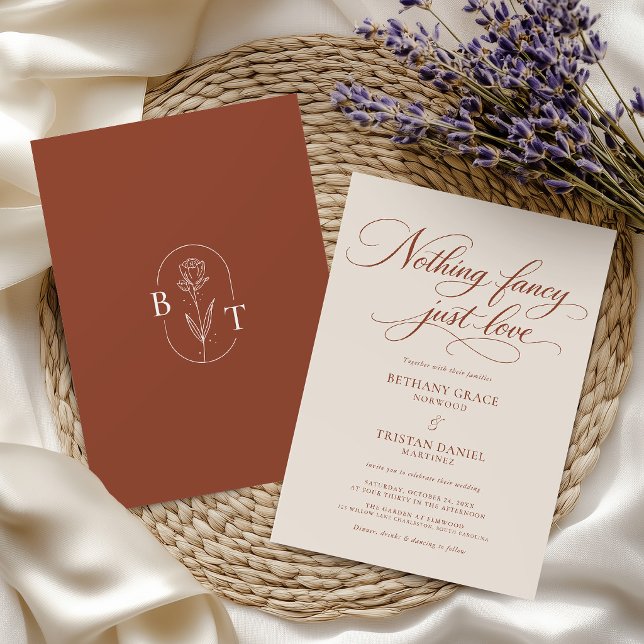 Invitation Élégant Mariage Calligraphie Terracotta (Créateur téléchargé)