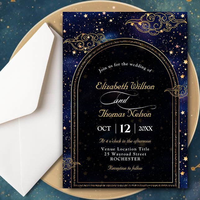Invitation Élégant mariage céleste mystique (Créateur téléchargé)