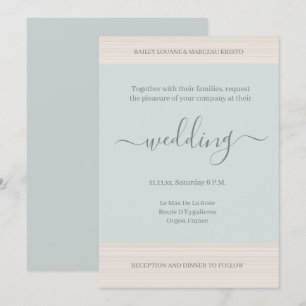 Invitation Élégant Mariage chic en bois de Sage Bleu