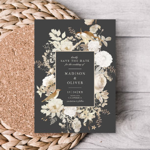 Invitation Elégant Mariage Chic Terme Floral Élégant Enregist
