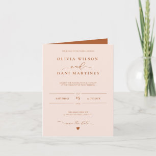 Invitation Élégant Mariage couleur automne