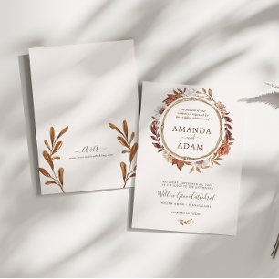 Invitation Elégant Mariage d'aquarelle d'automne Vintage Boho