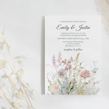 Élégant Mariage d'aquarelle florale Fleur sauvage
