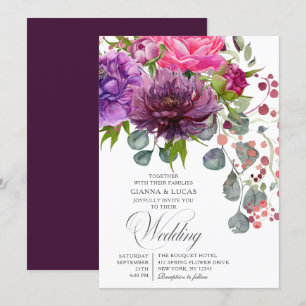 Invitation Elégant Mariage d'aquarelle monochrome