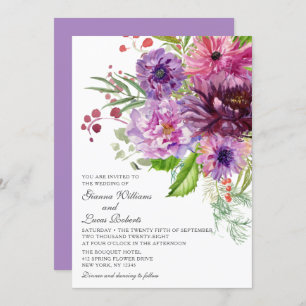 Invitation Elégant Mariage d'aquarelle monochrome