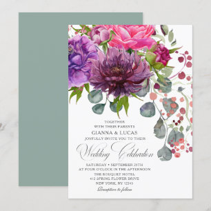 Invitation Elégant Mariage d'aquarelle monochrome