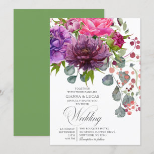 Invitation Elégant Mariage d'aquarelle monochrome