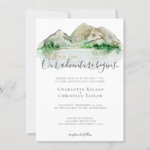 Invitation Elégant Mariage d'aventure de montagne