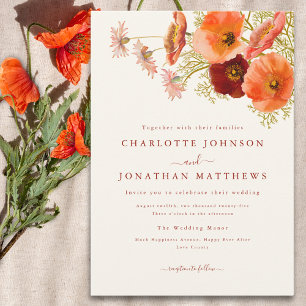 Invitation Élégant Mariage de automne floral Boho
