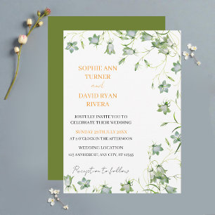 Invitation Élégant Mariage de Bellflower vert olive