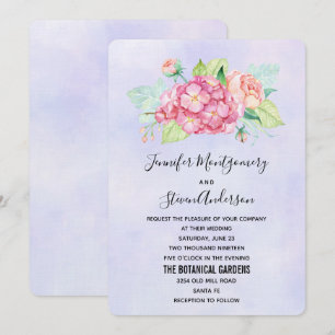 Invitation Élégant Mariage de bouquet de couleur rose