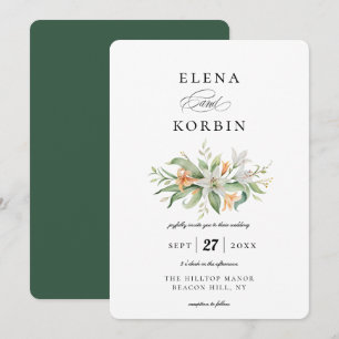 Invitation Élégant Mariage de bouquet floral Lily botanique