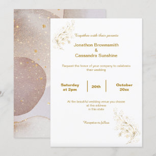 INVITATION ÉLÉGANT MARIAGE DE BULLE ABSTRAIT