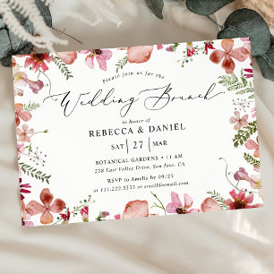 Invitation Élégant Mariage de calligraphie florale Brunch