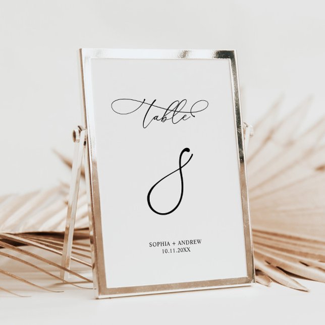 Invitation Élégant Mariage de calligraphie Tableau Numéro 8 (Créateur téléchargé)