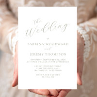 Élégant Mariage de calligraphie verte Sage moderne