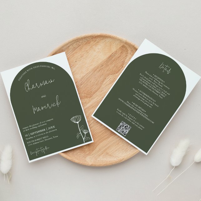 Invitation Élégant Mariage de code QR du budget écologique Sa (Créateur téléchargé)