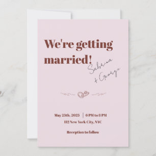 Invitation Élégant Mariage de code QR manuscrit moderne