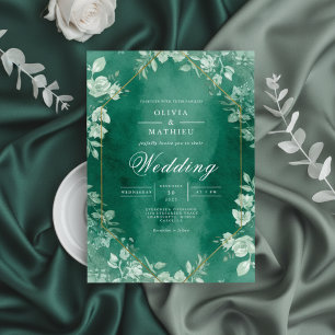 Invitation Élégant Mariage de couronne Turquoise