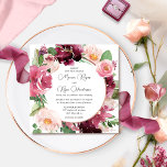 Invitation Élégant Mariage de couronnes florales rose de Bour<br><div class="desc">Dégustez vos amis et votre famille avec cette élégante invitation de mariage avec d'exquises fleurs d'aquarelle dans un magnifique mélange de rose rougeâtre, rose, roux, poussiéreux, de teintes mauve et de baies qui met en valeur vos détails de faire-part de mariage. Élément manuscrit moderne. Capacité de changer le message "avec...</div>