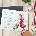 Invitation Élégant Mariage de danse du vin rouge et blanc<br><div class="desc">Invités Invitations pour fêter votre mariage avec nos invitations à des mariages à thème, avec un verre de vin blanc et une illustration de verre de vin rouge avec un homme et une femme dansant à partir de vin. Simple mais élégant avec texte gris sur un arrière - plan blanc....</div>