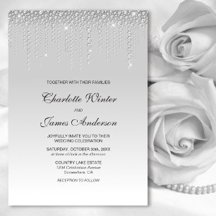 Invitation Élégant Mariage de diamants d'argent