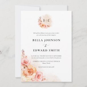 Invitation Elégant Mariage de fleurs d'aquarelle