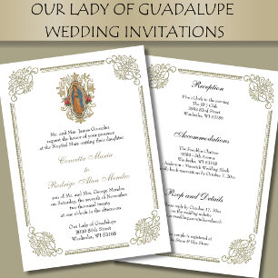 Invitation Élégant Mariage de Guadalupe de la Vierge Catholiq