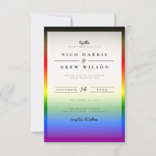 Invitation Élégant Mariage de la fierté BIPOC+ LGBTQ