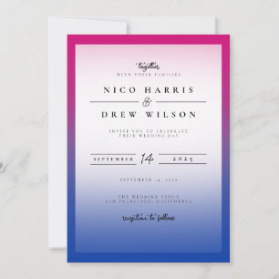 Invitation Élégant Mariage de la fierté bisexuelle