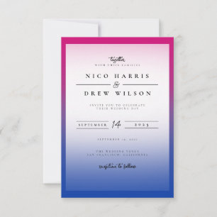 Invitation Élégant Mariage de la fierté bisexuelle