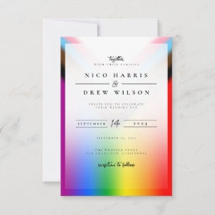 Invitation Élégant Mariage de la fierté de progrès LGBTQ+