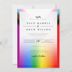 Invitation Élégant Mariage de la fierté de progrès LGBTQ+