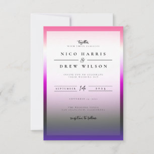 Invitation Élégant Mariage de la Fierté Genderfluide