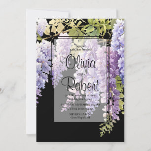 Invitation Élégant mariage de la glycine de l'aquarelle magen