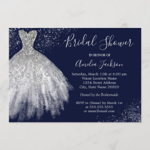 Invitation Élégant Mariage de la marine Gown nuptiale douche