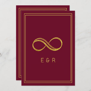 Invitation Élégant Mariage de l'éternité de l'or en Bourgogne