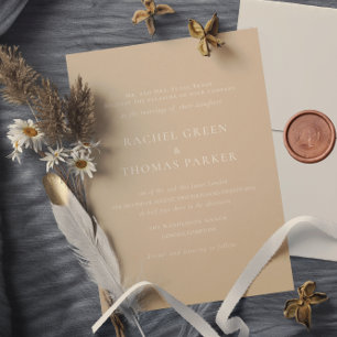 Invitation Élégant Mariage de monogramme de bronze minimalist