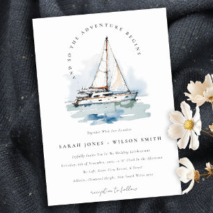 Invitation Elégant Mariage de navigation de plaisance Dusky