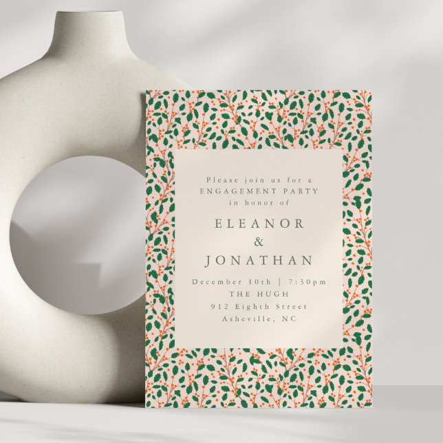 Invitation Élégant mariage de Noël de fiançailles de fête de  (Créateur téléchargé)