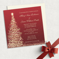 Élégant Mariage de Noël Rouge