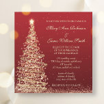 Invitation Élégant Mariage de Noël Rouge<br><div class="desc">Produits correspondants disponibles ! Mariage élégant design "Save The Date" avec motif rouge sapin de Noël scintillant,  noms personnalisés et texte de date. Impressionnez votre famille et vos amis avec ce design élégant et moderne. Entièrement personnalisable ! Facile à utiliser et facile à personnaliser.</div>