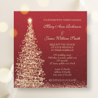 Élégant Mariage de Noël Rouge