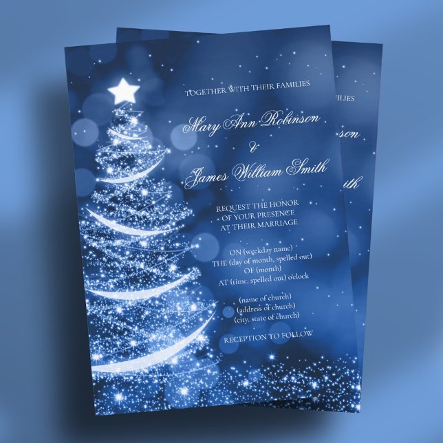 Invitation Élégant Mariage de Noël Winter Wonderland (Elegant Winter Wonderland Christmas Wedding Invitation)