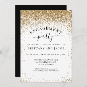 Invitation Elegant Mariage de Parties scintillant d'or