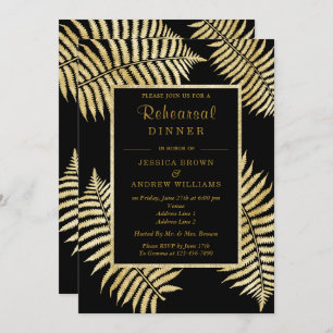 Invitation Élégant Mariage de pinceau de feuille d'or Faux