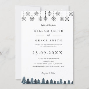 Invitation Élégant mariage de Snowflakes Winter Wonderland